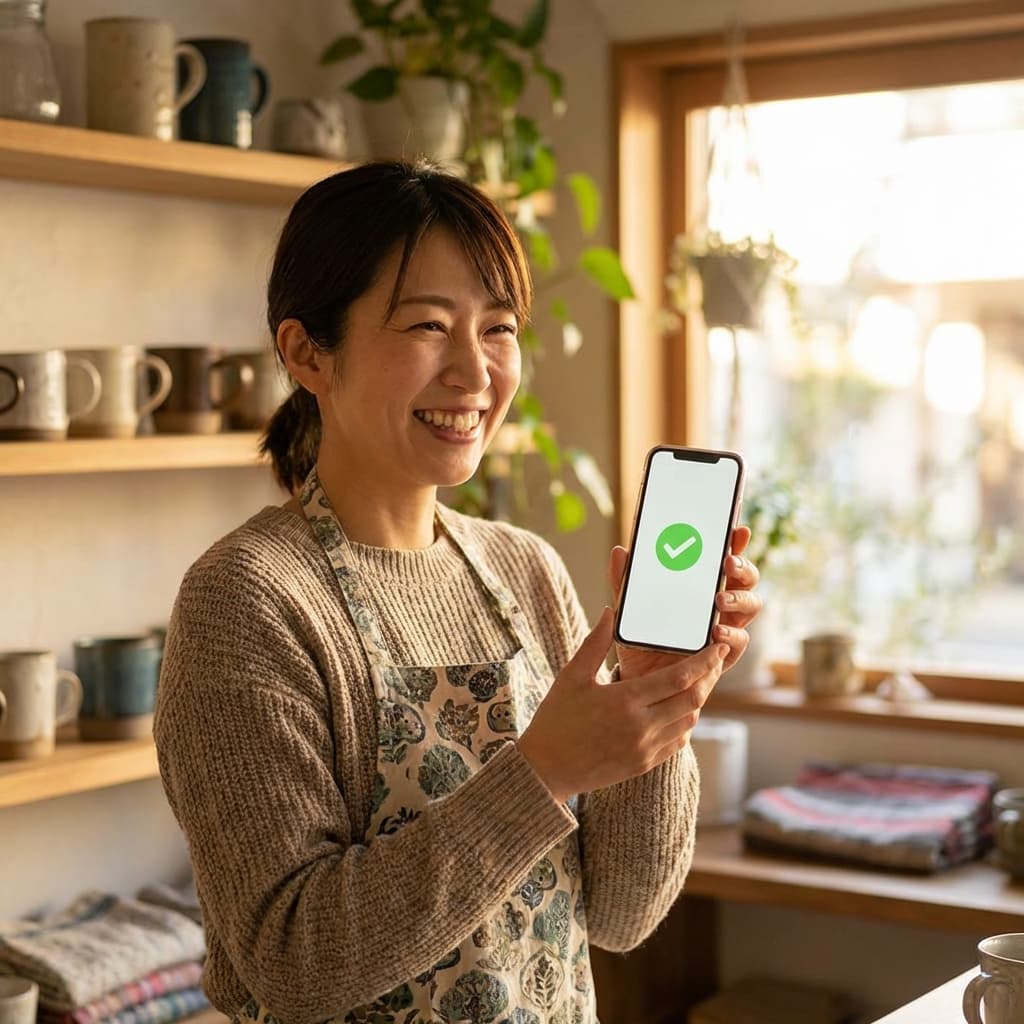 あとは確認して、ワンタップで完了。